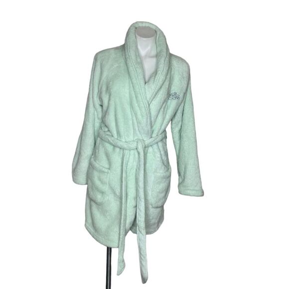 VICTORIAS SECRET Angel Short Robe Belted Ultra Soft Plush Mint Green Size M/L - Picture 1 of 10